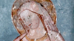 Affresco di Maria in attesa